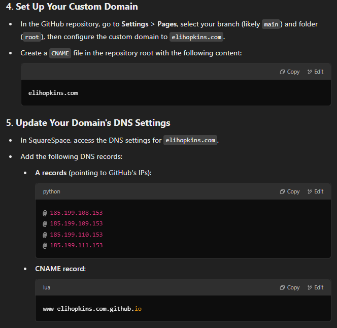 ChatGPT assisting with DNS configuration